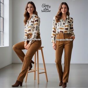 J.Crew NWT warm caramel lined wool high rise wide leg trousers *shop@iamwarrior